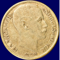-13- 1 krone 1916, kv. god 1. - NM21. Smuss. / Numisma Mynthandel A/S: kr.  1,-