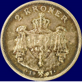 -23- 2 kroner 1907, kv. 1+/01 - NM4 / Numisma Mynthandel A/S: kr.  105,-