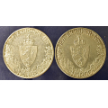 -27- Lott 2 stk. 2 kroner 1914 jub, VK - NM11. Kv. 1/1+, fl og 1+, strikkmerke / Numisma Mynthandel A/S: kr.  1,-