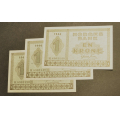 1 kr. 1944 H * Kv. 0. Nr. rekkef. Katv. kr. 850 - Bilder er sedlene. Pen kv. 0. Pris KJ�P N� er 1 (en) sedell. Ved kj�p av flere er de i nr. rekkef�lge. IKKE SAL�R. / Tore Rimstad: kr.  450,-