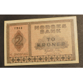 2 kr. 1943 C  * Kv. 0 * Katv. kr. 1700 * - Bilder er seddelen du f�r. Pen kv. 0. Meget sjelden i denne kvalitet. Vurder ogs� fra bilder. / Tore Rimstad: NOK  500,-