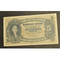 5 kr. 1938 R * kv. 1 * Katv. kr. 680 ** - Bilder er seddelen du f�r. En hel og OK seddel.Vurder ogs� fra bilder. / Tore Rimstad: kr.  100,-