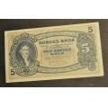 5 kr. 1939 R * Kv. 1+ * Katv. kr. 800 ** - Bilder er seddelen du f�r. Vurder ogs� fra bilder. / Tore Rimstad: kr.  150,-