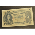 5 kr. 1939 S * Kv.  01 * Katv. kr. 1150 ** - Bilder er seddelen du f�r. Pen. Vurder ogs� fra bilder. / Tore Rimstad: NOK  300,-