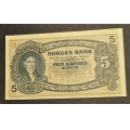 5 kr. 1941 T * Kv.  1+/01 * Katv. kr. 925 ** - Bilder er seddelen du f�r. Vurder ogs� fra bilder. / Tore Rimstad: kr.  250,-