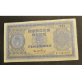 5 kr. 1952 i * Kv. 0-  * Katv. kr. 2500 ** - Bilder er seddelen du f�r. Pen usirkulert. Vurder ogs� fra bilder. / Tore Rimstad: kr.  900,-