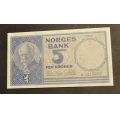 5 kr. 1960 H  * Kv. 0-* Katv. kr. 675 * - Bilder er seddelen du f�r. Pen usirkulert. Vurder ogs� fra bilder. / Tore Rimstad: NOK  200,-