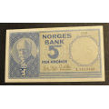 5 kr. 1961 i * Kv. 1+ * Katv. kr. 210 - Bilder er seddelen du f�r. Vurder ogs� fra bilder.Pen OK seddel. / Tore Rimstad: kr.  40,-