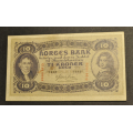10 kr. 1940 �. Kv. 1+/01. Katv. kr. 525 * - Bilder er seddelen du f�r. Vurder ogs� fra bilder. / Tore Rimstad: NOK  100,-
