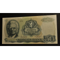50 kr. 1972 D * Kv. god 01 * Katv. kr. 435 - Bilder er seddelen du f�r.Pen.  Vurder ogs� fra bilder. / Tore Rimstad: NOK  105,-